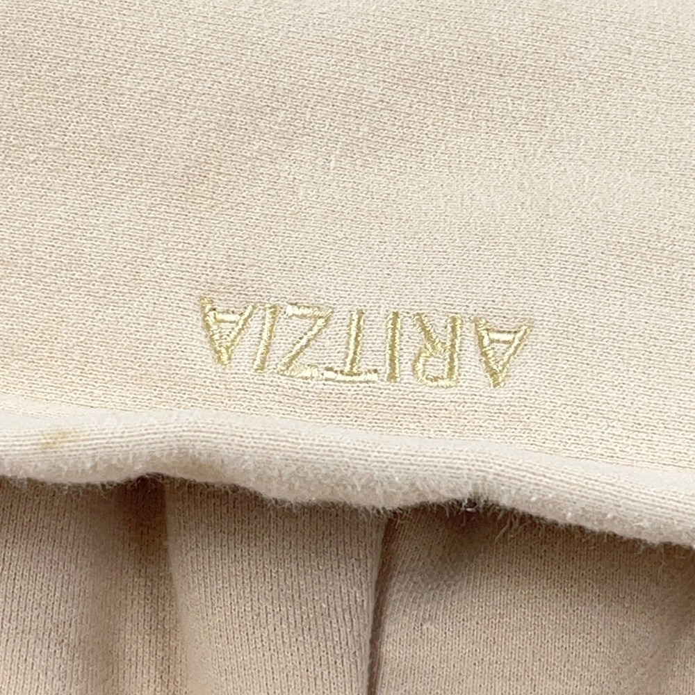 Aritzia Sweat Fleece Hoodie Womens Size 1 Tan Cozy Fleece Mega Fit STAINS - Picture 5 of 13